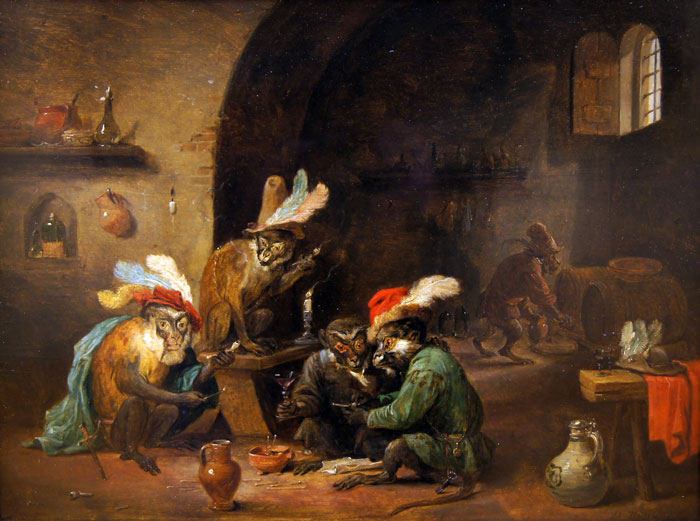 Monkeys In A Tavern (1660) By David Teniers The Younger