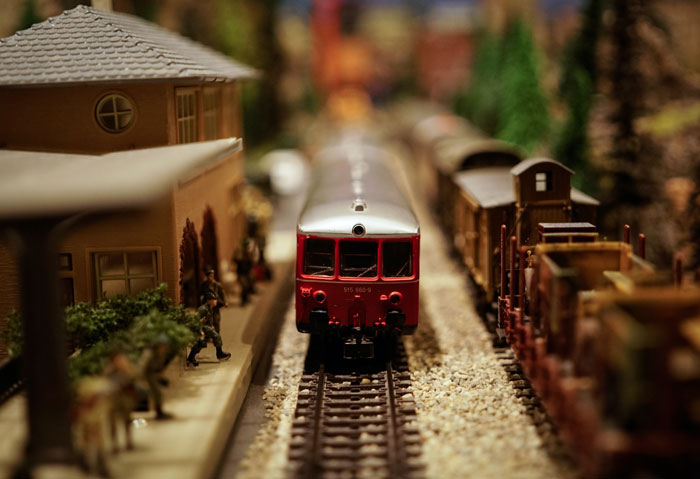 Red model train 