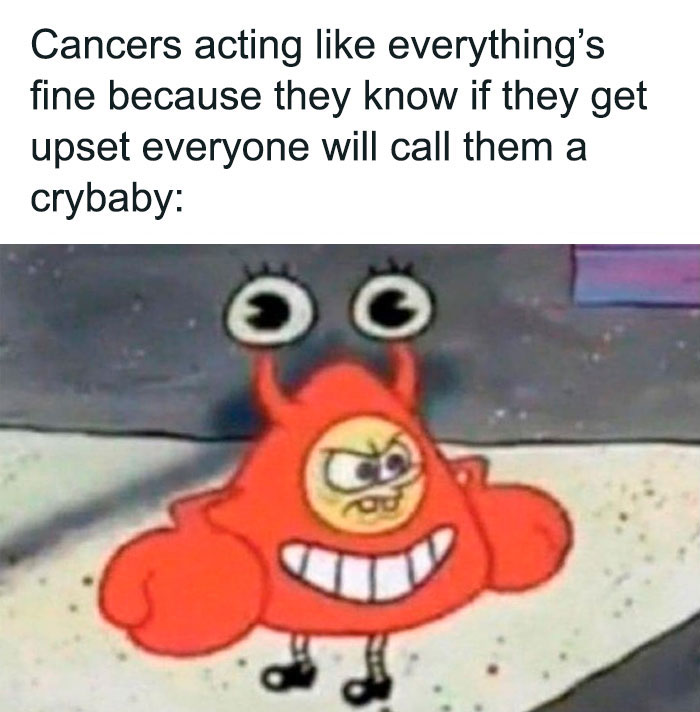 Cancers acting like everything's fine SpongeBob SquarePants and Mr. Krabs meme