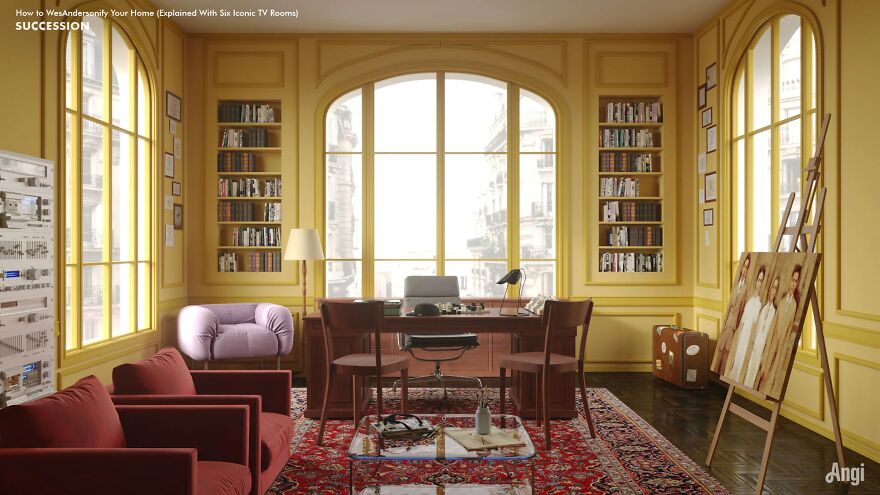 Inspiriert von Wes Anderson-Filmen hat diese Home-Services-Website Zimmer aus 6 beliebten TV-Shows neu gestaltet