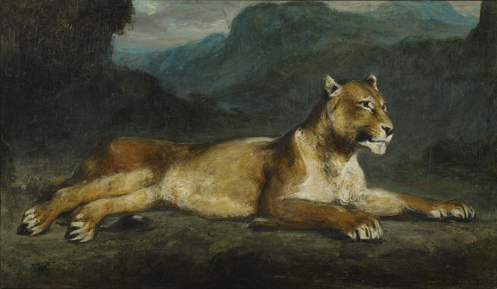 Lioness Reclining (1855) By Eugene Delacroix