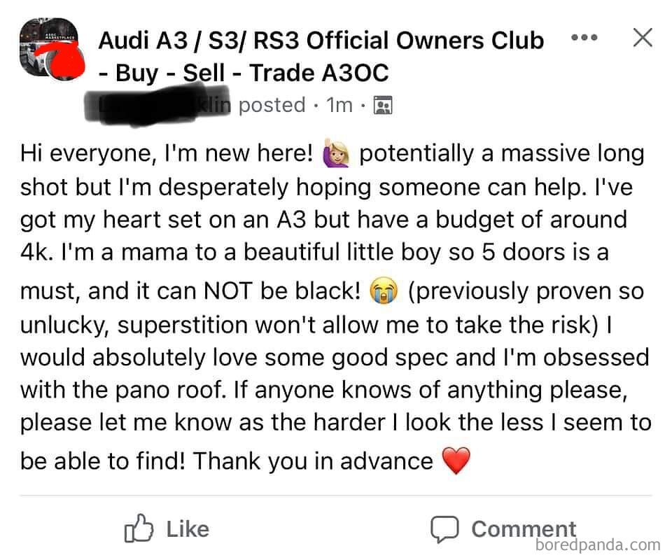 Mom Needs A Nice Spec Audi For $4,000- Must Not Be Black Though!