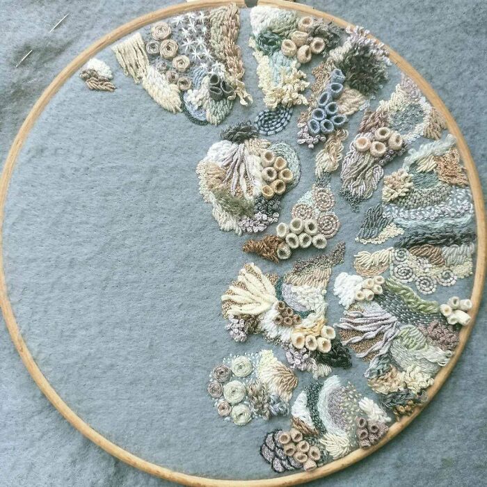 Bleached Out Coral Reef Embroidery This Has Been A Stop, Start Piece Of Work. I Have Found It A Conflicting Piece To Work On. I Have Made Some Good Progress This Week And Am Determined To Finish It