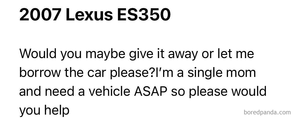 Selling My Car Through Craigslist, Came Through A Choosing Beggar / Entitled Parent