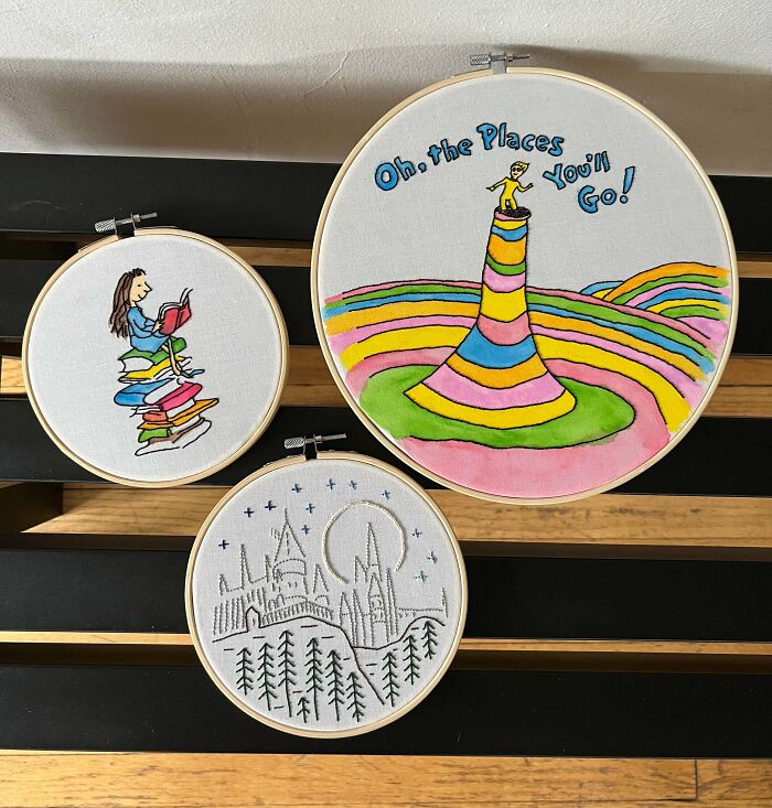 Finished My Hoops For My Friends’ Booked Themed Nursery!