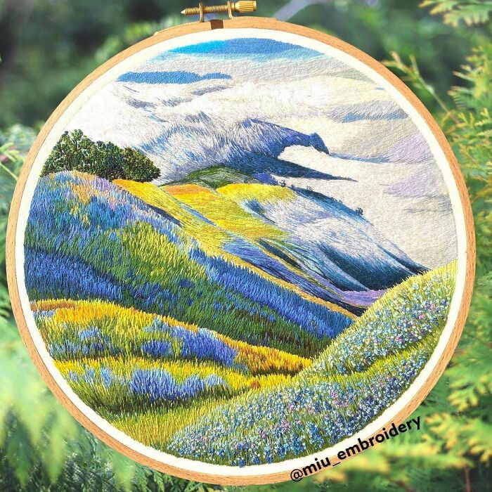 Another Landscape Thread Painting 9” Hoop