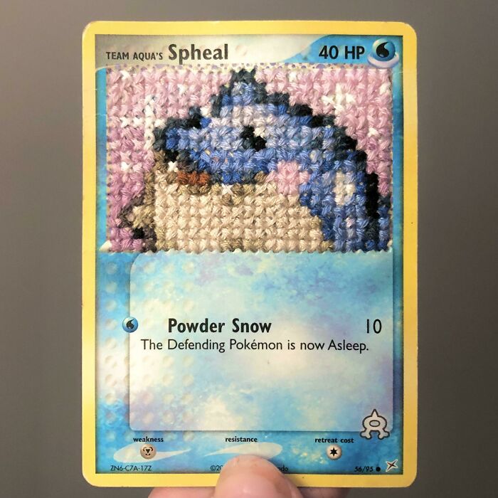 A Silly Idea, An Embroidered Pokémon Card! 25x16, 14 Colors