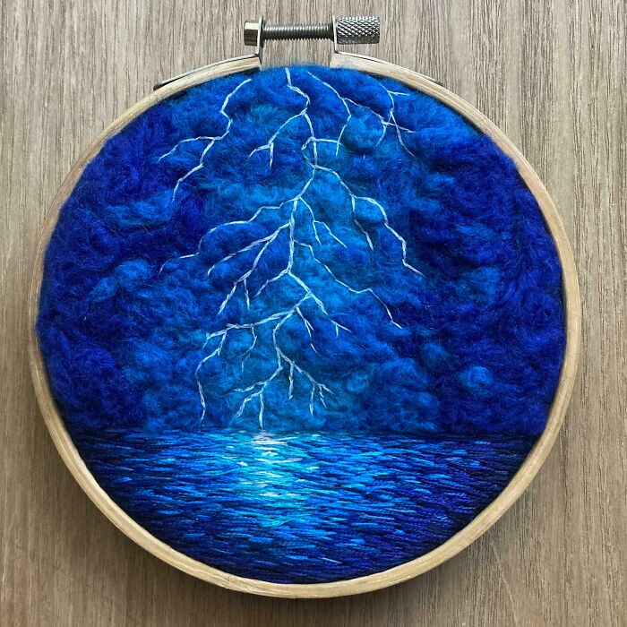 4” Lightning Hoop Made With Felt And Embroidery!