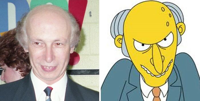 Mr. Burns and Mr. Burns in real life 