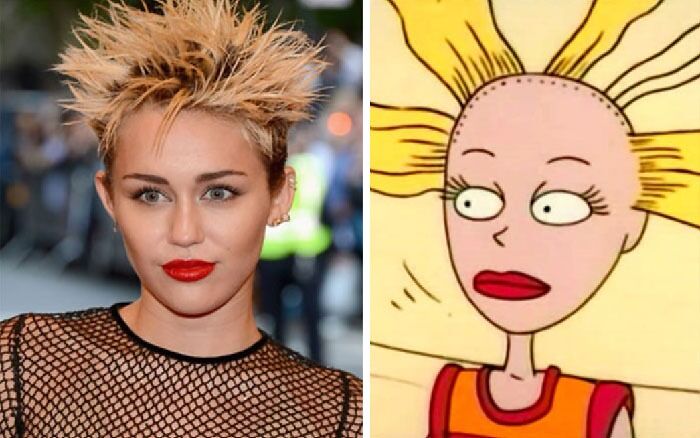 Cynthia From Rugrats and a picture of Miley Cyrus 