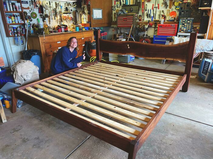 Quarantine King Sized Walnut Bed For The Future Wifey - Complete
