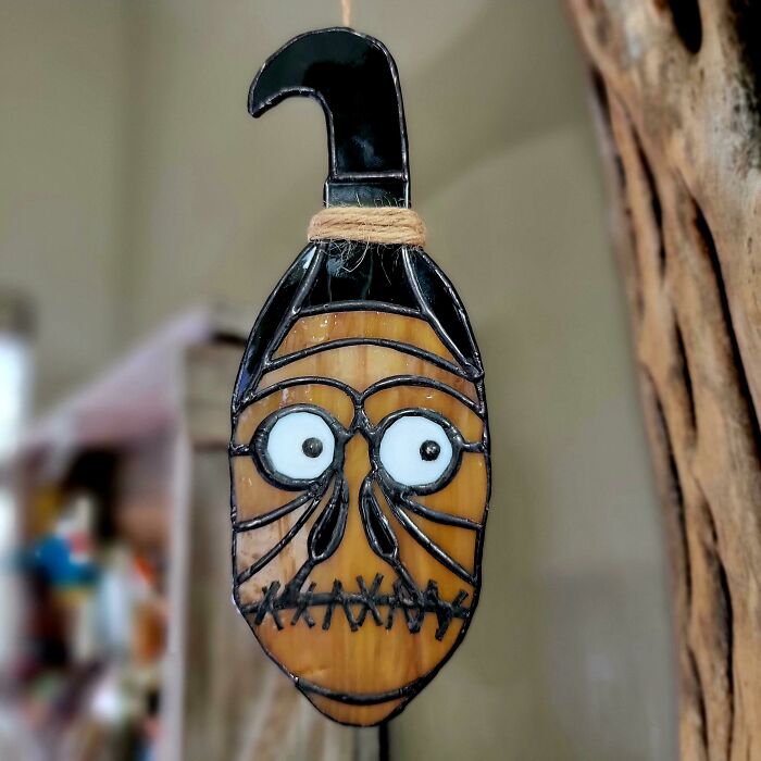 I Tried To Do A Stained Glass Shrunken Head And This Is The End Result