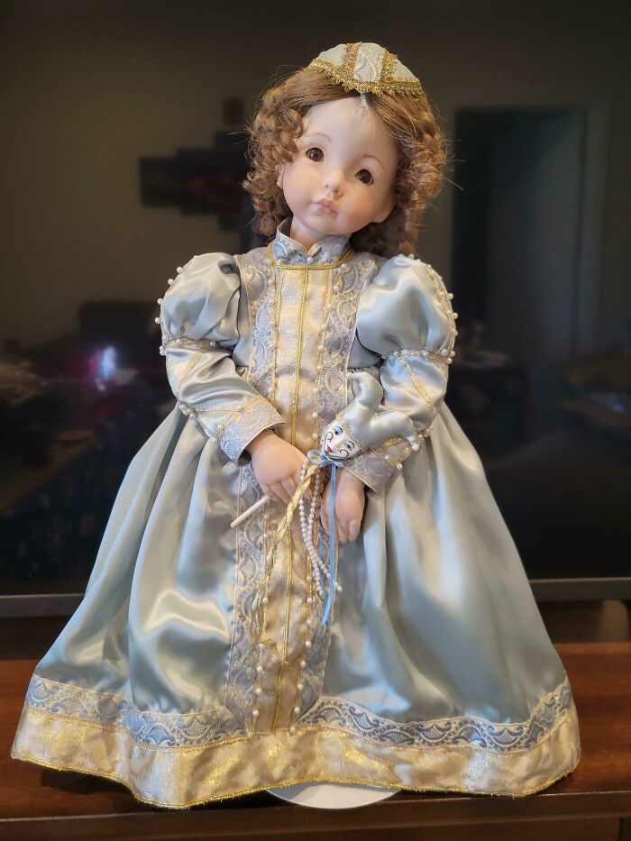 My Grandmother Passed Away This Weekend And I Wanted To Share One Of The Many Things She Made. She Made This Entire Doll. She Poured The Molds For The Hands And Face, She Pained The Doll, She Sewed The Dress, And Crafted The Hat And Mask