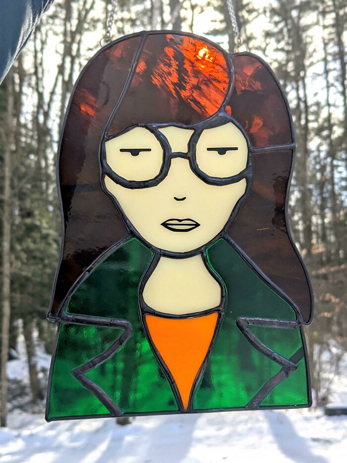 I Made A Stained Glass Daria Morgendorffer! I Made Some Big Mistakes On This Piece But I'm Pleased With The Facial Details