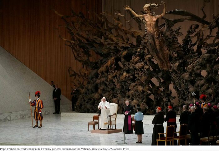 This Sculpture That The Pope Apparently Sits In Front Of