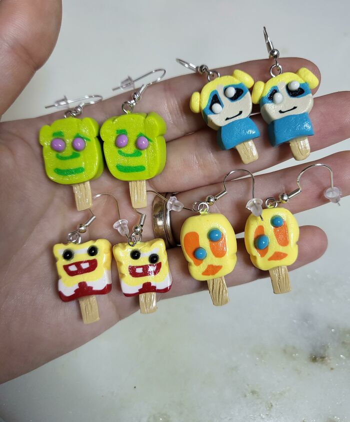 Made Some Polymer Clay Popsicles With Weird Gumball Eyes