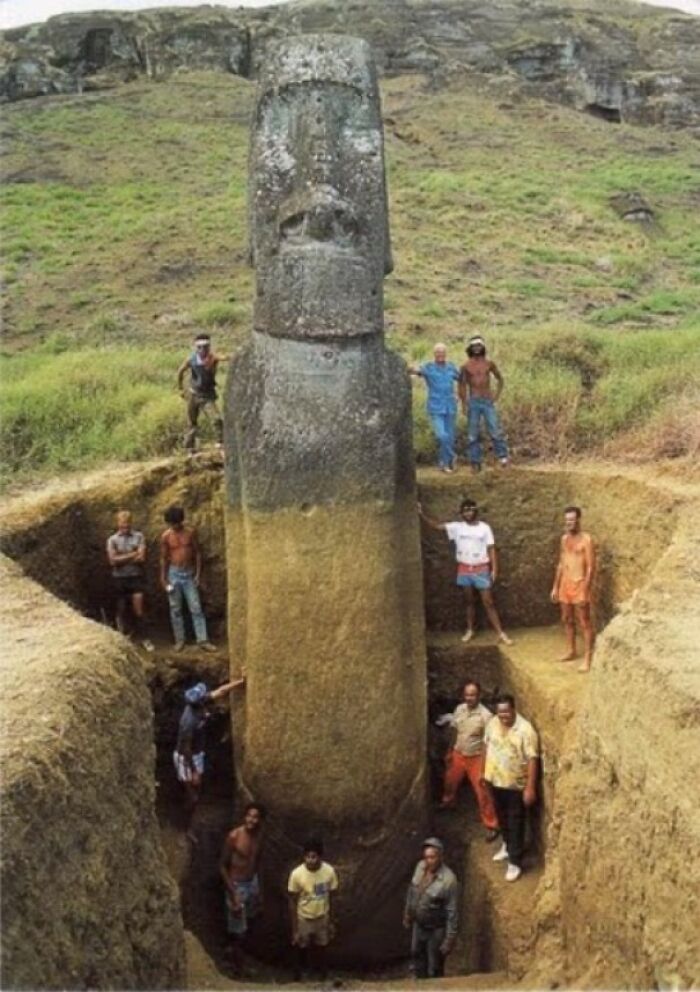 El verdadero tamaño de las "cabezas" de la Isla de Pascua
