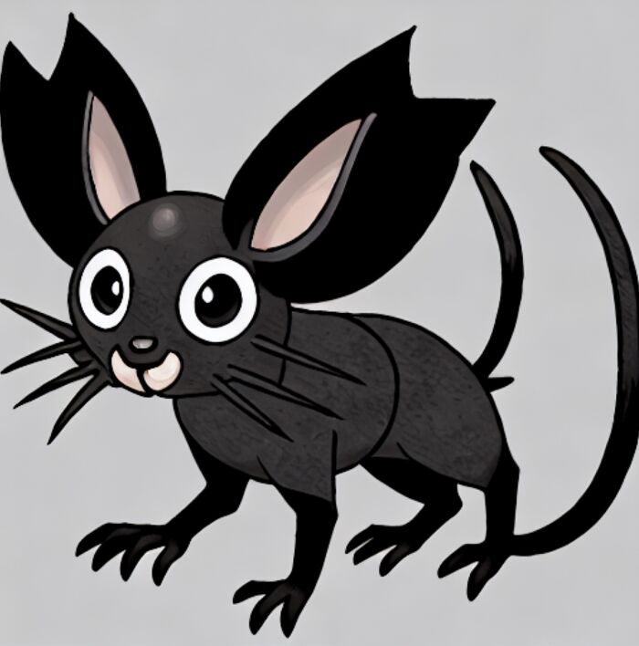 Goth Mouse! I Think He’d Be Dark/Psychic Type