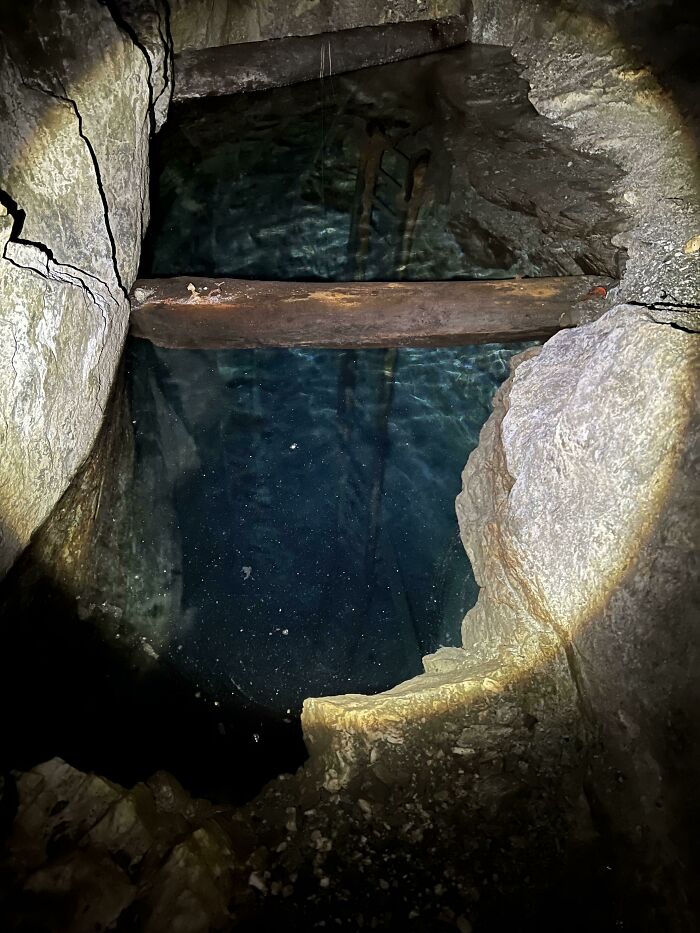 After Walking 50m In To A Narrow, 150 Year Old Gold Mine, This Vertical Shaft Emerges