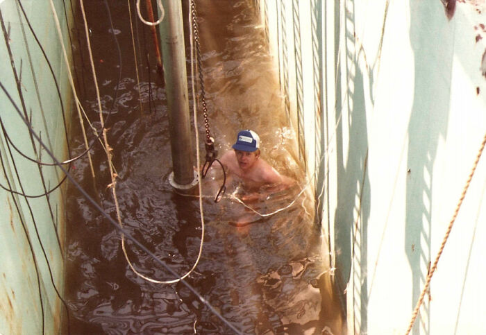 1985, Patrick L Stevens Tested Whether You Would Immediately Sink Inside A Wastewater Aeration Tank By Going In Himself, Attached To A Tether, Then Having The Machine Turned On