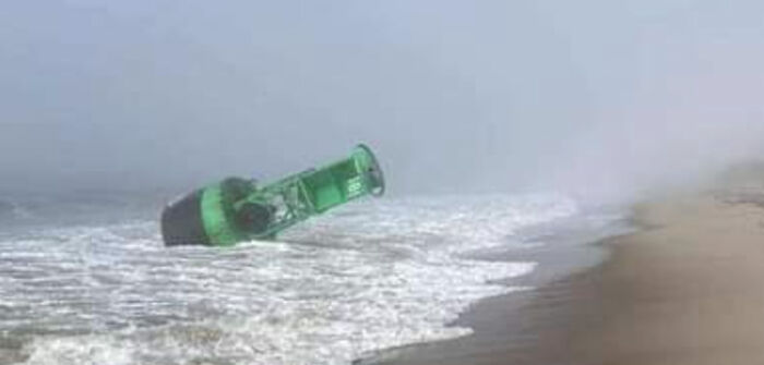 A Beached Buoy During Huricane Henri