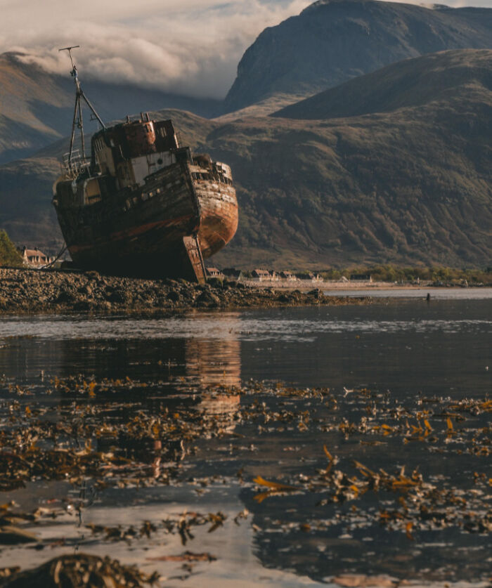Exposed Shipwreck In Scotland