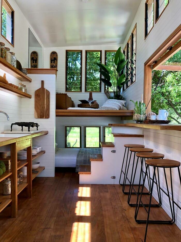 Dining / Kitchen / Bedroom / Study In Tiny Home [1000 X 1335] Byron Bay, Australia