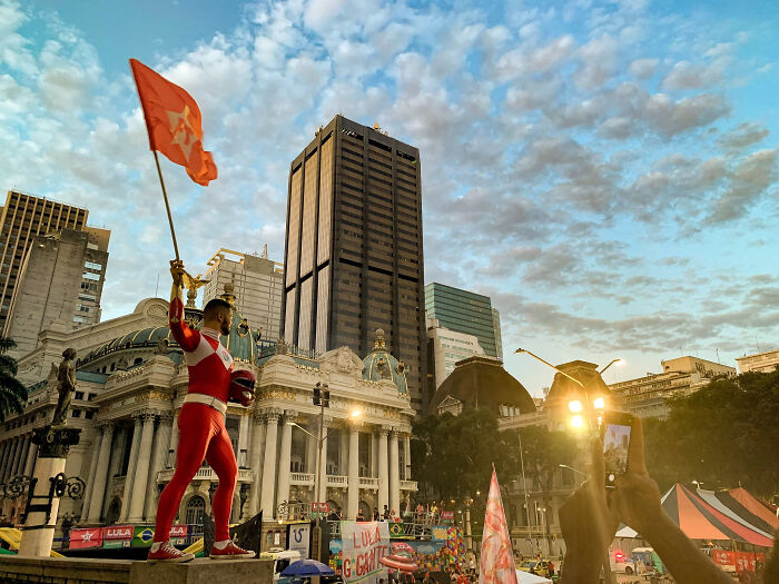 People Celebrating Lula's Victory In Rio Dejaneiro