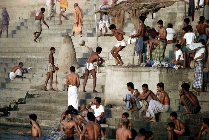Bathers In Varanasi, India (1972)