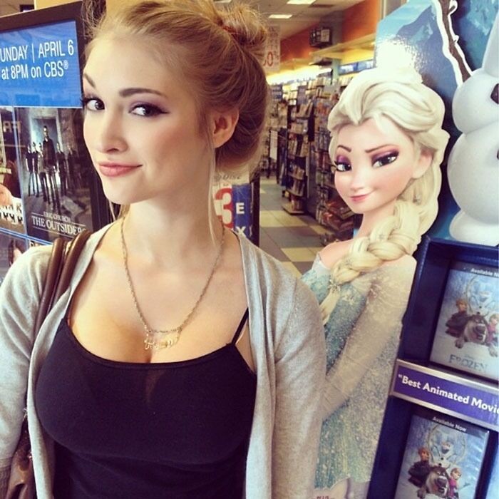 Elsa and the same looking girl in real life 