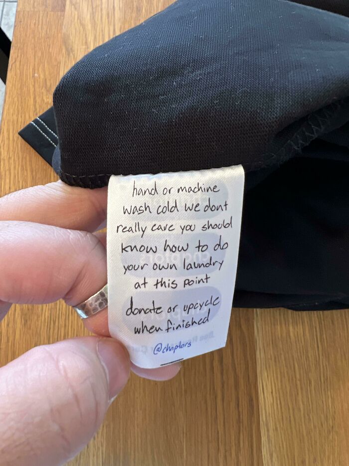 The Wash Tag On This Shirt