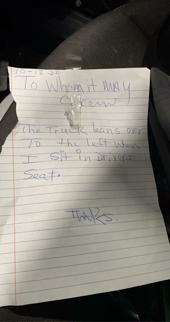 Customer Left A Helpful Note…