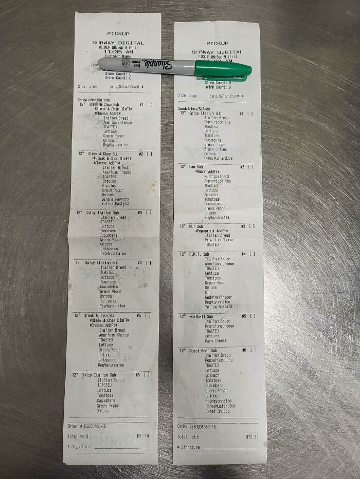 Customer Came In, "I Have Another Sandwich But It Wouldn't Let Me Order It Online For Some Reason"