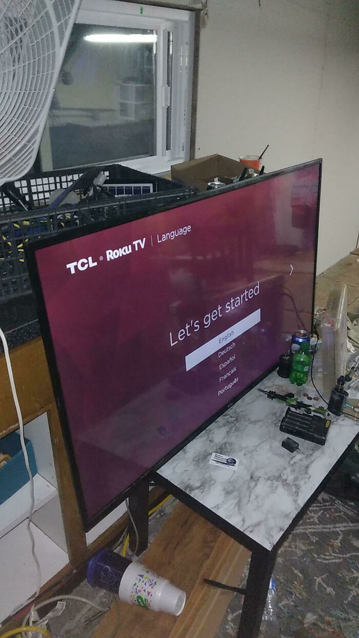 Found A 65" Tcl Roku TV In The Roll-Off In Front Of A Renovation At The Mall I Work At. It's Dirty But Works 100%