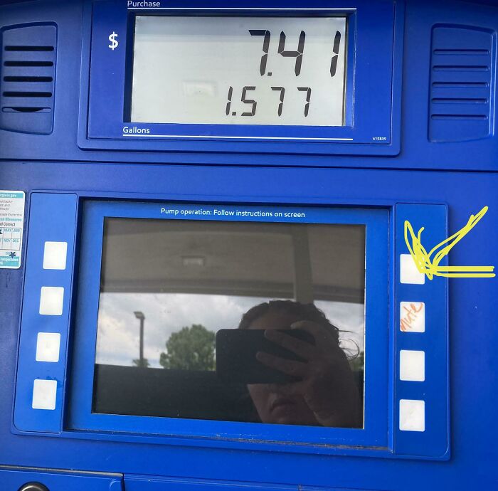 Kind Citizen Marked The Mute So You Don't Have To Listen To The Commercials While Pumping Gas