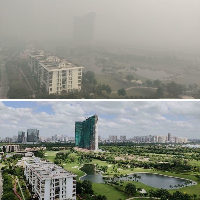 Contaminación severa en Delhi NCR, imágenes de hoy y de septiembre de 2022