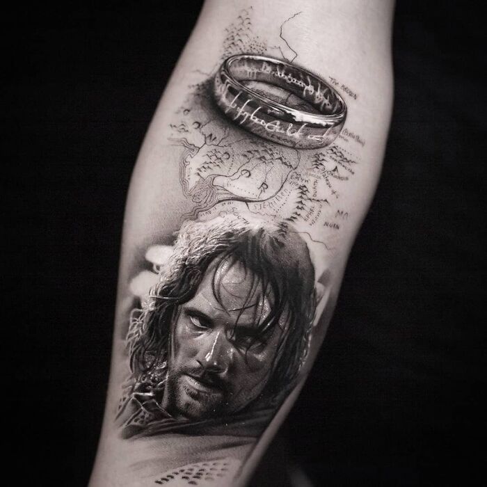 The Lord Of The Rings, Awesome Tattoo Work By © Inal Bersekov