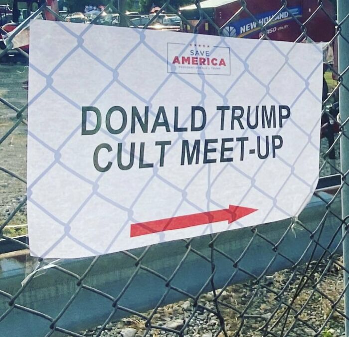 This Sign Outside Of A Trump Rally