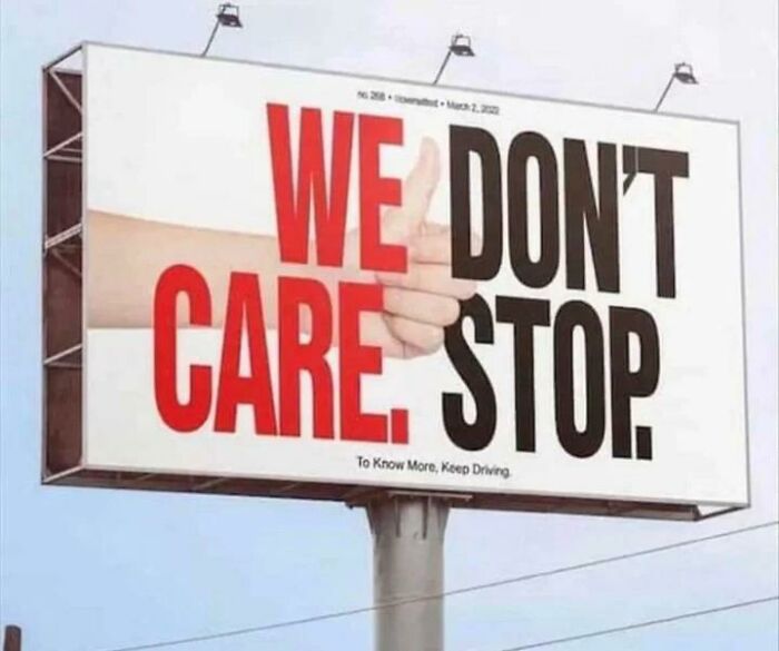 We Don't Care. Stop