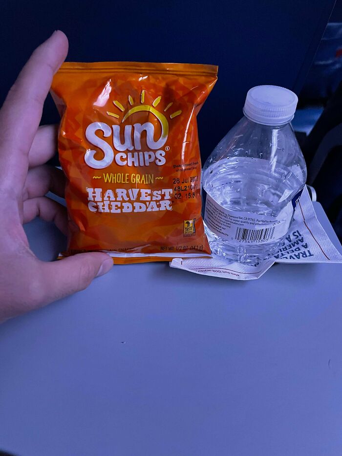 My In Flight Snack. I Have Never Seen A Bag Of Chips This Small