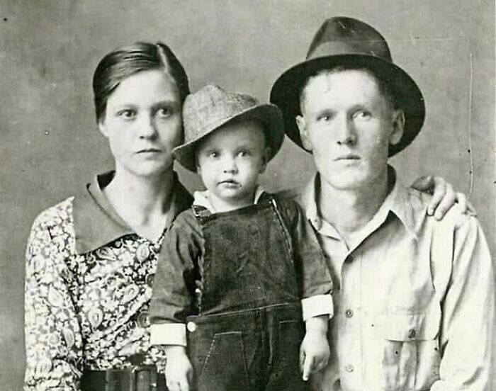 2 Year-Old Elvis Presley With His Parents, 1937