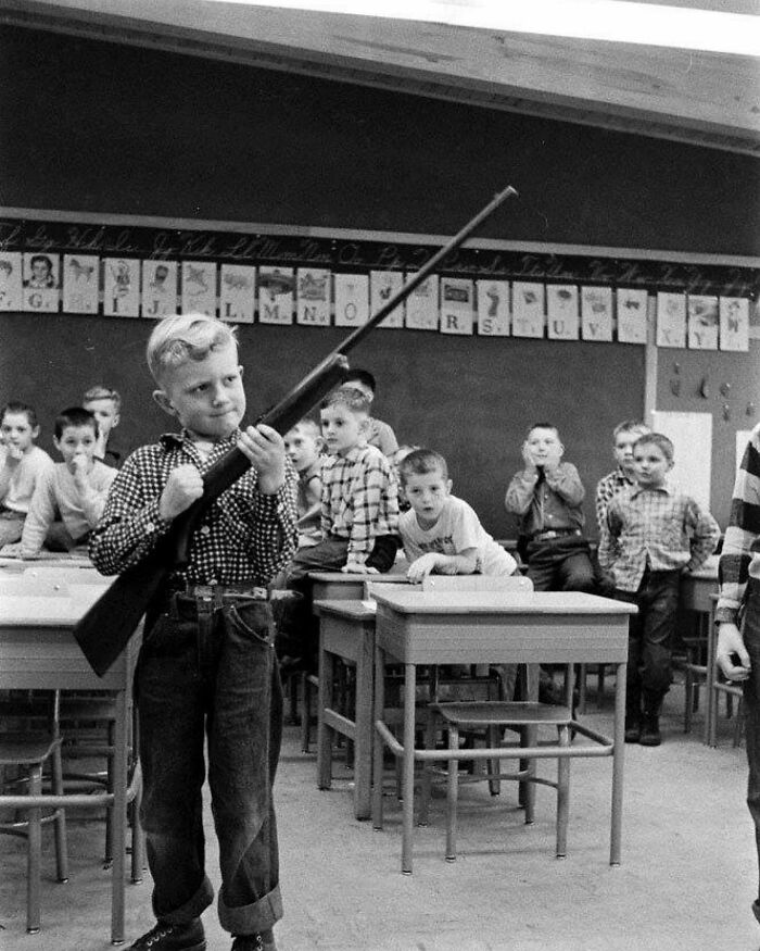 Gun Safety Being Taught In An Indiana School, 1956