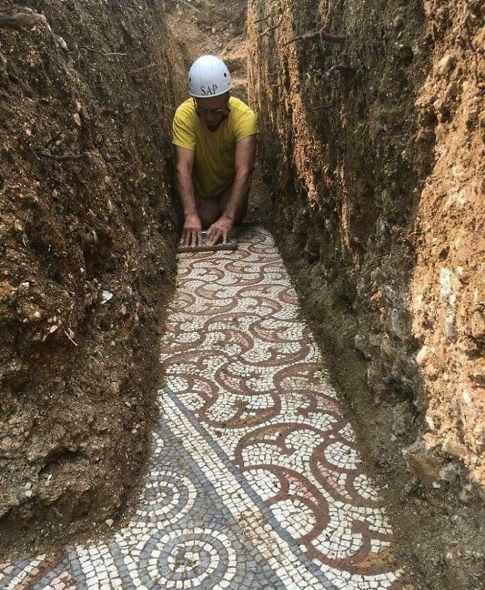 Roman Mosaics Unearthed Under A Vineyard In Italy, In The Province Of Verona. Dated From 3rd To 4th Century