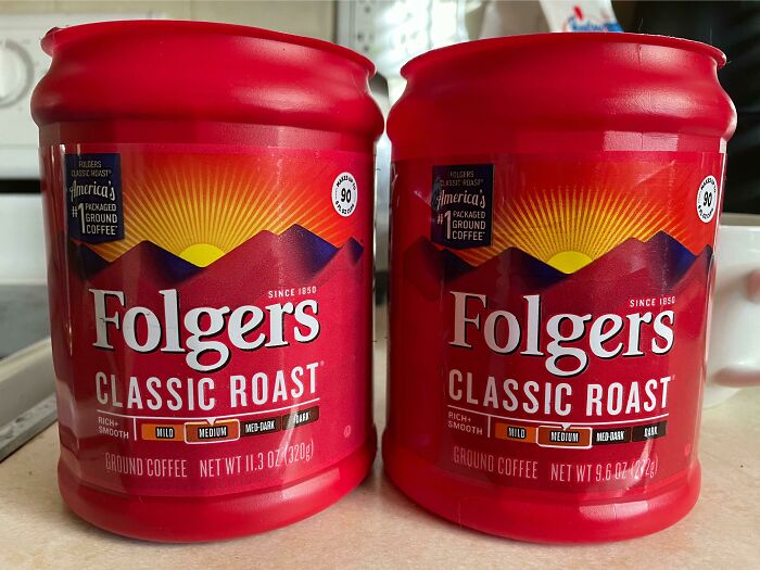 On The Left, Purchased Last Month 11.3oz For $4.98. On The Right, Purchased Yesterday 9.6oz For $5.32. And The Lid Doesn’t Fit Properly On The New Can, It Won’t Stay On