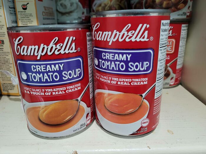 Nuevas latas de sopa Campbell más altas (pero menos cantidad)