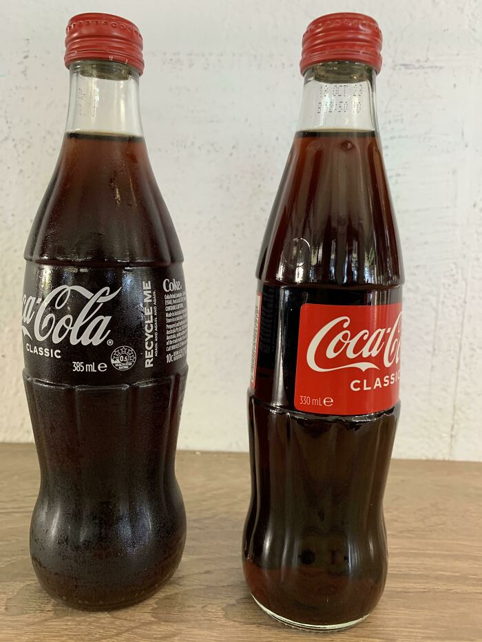 La botella de Coca Cola de vidrio ha encogido