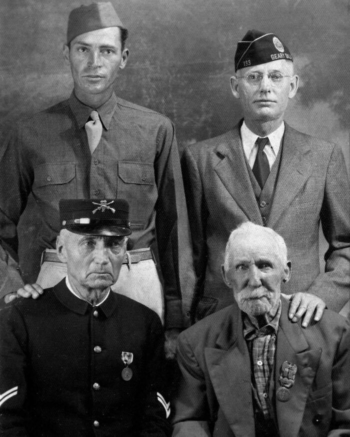 Veterans Of Four Different Wars From The Same Town Of Geary, Oklahoma. 1940s