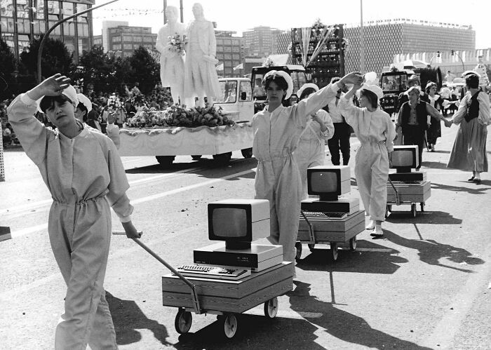 East Germany Showing Off Their Computers In A State Parade - July 4th, 1987