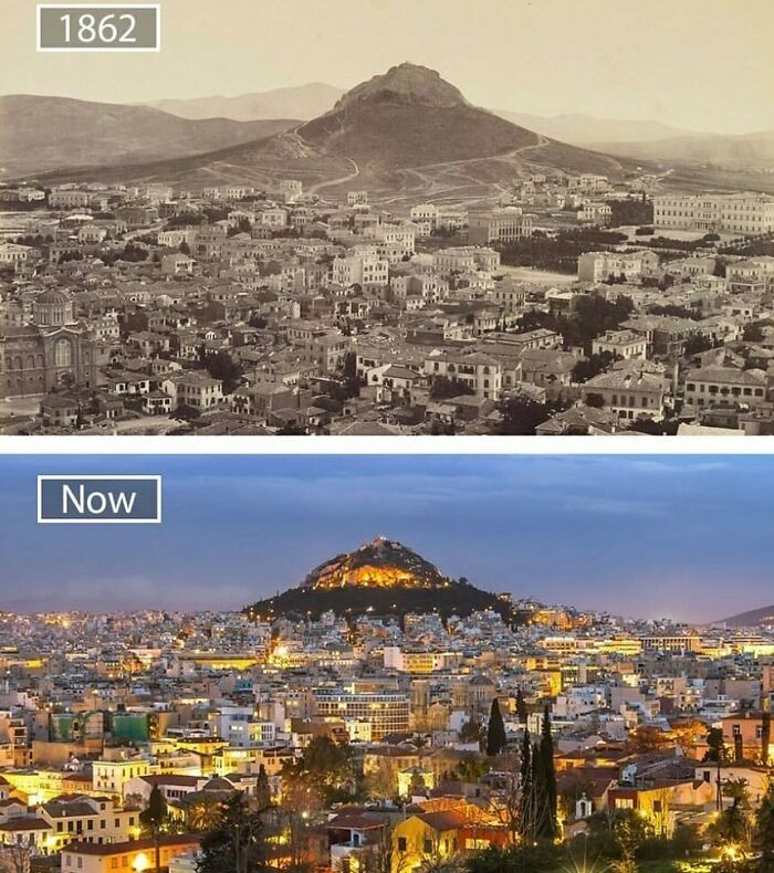 Athens, Greece 1862 And Now