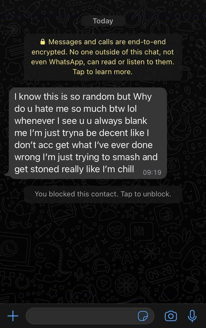 Guy I Worked With About 3/4 Years Ago, Haven't Spoken In At Least 2 Of Those And Have Him Blocked On Everything Else